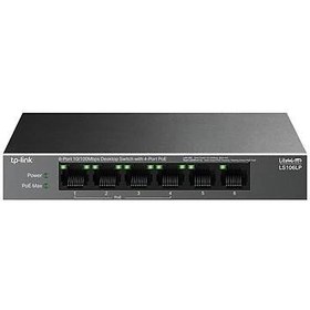 Resim TP-LINK LS106LP 4 PORT 10/100 + 2 PORT RJ45 UPLINK 41W 250 METRE POE MESAFE METAL KASA SWITCH 