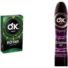 Resim Okey Rötar Prezervatif 10'lu + Okey Nirvana Hot Kayganlaştırıcı Jel 100 ML 