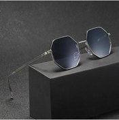 Resim ONNObutik Gümüş Çerçeve - Geometrik - Unisex Güneş Gözlüğü 