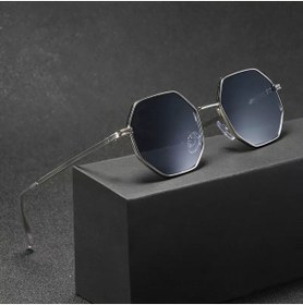 Resim ONNObutik Gümüş Çerçeve - Geometrik - Unisex Güneş Gözlüğü 