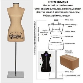 Resim Videolu Ürün-38 Beden Keten Kumaşlı Terzi Prova Mankeni 527201044 
