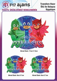 Resim F17 Ajans Ütü Ile Yapışan Tekstil Dtf Baskı Görseli Pijamaskeliler Pjmasks 