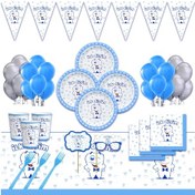 Resim Diş Buğdayı Ilk Dişim Mavi Doğum Günü Parti Süsleri 16 Kişilik 