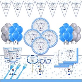 Resim Diş Buğdayı Ilk Dişim Mavi Doğum Günü Parti Süsleri 16 Kişilik 