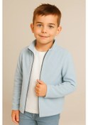 Resim Wonderbaby Oğlan Çocukları İçin Fermuarlı Polar Sweatshirt 322883565 Açık Mavi 