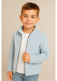 Resim Wonderbaby Oğlan Çocukları İçin Fermuarlı Polar Sweatshirt 322883565 Açık Mavi 