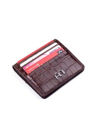 Resim Anı Yüzük Kroko Deri Çıtçıtlı Kartlık Kahverengi Taba 