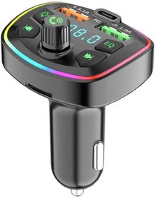 Resim hepsiibirarada Minuto Q7 NR74 RGB Renkli FM Radyo Transmitter MP3 Çalar Bluetooth 5.0 Çakmaklık Type-C Hızlı 