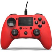 Resim Kırmızı Usb Kablolu Ps4 Oyun Kolu - Çift Joystick Ve Dokunmatik Panel İle Ps4/pro/slim Uyumlu 