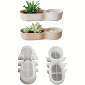 Resim 1 adet Silikon Saksı Kalıbı, Reçine Alçı Çimento Döküm için Çiçek Saksısı Silikon Kalıp, Depolama Kutusu Kavanoz Reçine Kalıbı DIY Çiçek Saksısı Vazo Sanat El Sanatları, Ev Bahçe Dekoru 