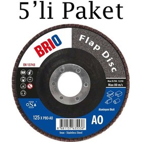 Resim Brio Flap Disk 125xp80 Ao 5'li Paket 