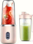Resim Sunshine022 Pembe Mini 12.85 Ons Usb Şarjlı Portatif Elektrikli Meyve Blender 