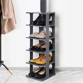 Resim Mithra Life 5 Katlı Plastik Gri Ayakkabı Rafı MIT1063 
