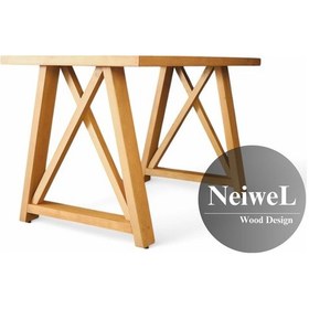 Resim Neiwel Bues Doğal Ahşap Toplantı Masası x 120 x 240 Açık Ceviz 