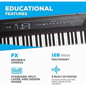 Resim Hype Store Alesis Recital Dijital Piano Klavye 88 Tuşlu Yeni Başlayanlar Için Yarı Ağırlıklı Tuşlu, Dahili Hopa 