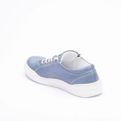 Resim TwoEgoist Kadın Anar Mavi Hakiki Deri Fermuarlı Günlük Spor Ayakkabı / Sneakers 
