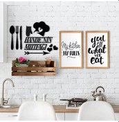 Resim Bk Home Dekoratif Doğal Ahşap Raf Mutfak Konseptli 2’Li Ahşap Tab (551038649) Bk