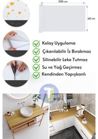 Resim Technojet Kendinden Yapışkanlı Dokulu Ahşap Görünümlü Premium Mutfak Duvar Dolap Kaplama 60cmx300cm Renkli 