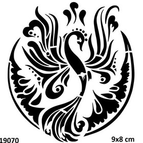 Resim Airbrush Tattoo Zarif Anka Kuşu Yapışkanlı Stencil Süsleme Ve Boyama Kalıbı Stencil Kalıp 