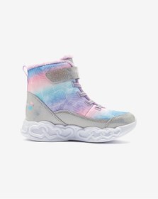Resim Skechers İnfinite Heart Lights - Lovin Hearts Büyük Kız Çocuk Gri Işıklı Spor Ayakkabı 303054l Smlt Gri 