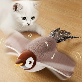 Resim 1 adet MIAOQUANJI Elektrikli Tavuk Peluş Oyuncak Kedi ve Küçük Köpekler İçin - USB Şarj Edilebilir, Polyester Tüyü Kuyruk, Şirin Kuş Şekilli Tasarım Müzik ve Hareket ile, Tüm Irklar İçin Etkileşimli Kedi Oyuncak, Kedi Oyuncak, Canlı Renk Tasarımı, Şarj Edilebilir Pil 