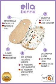 Resim Ella Bonna Kaydırmaz Taban Orman Hayvanları Bebek Patik, Ev Botu Terliği Kreş Ayakkabısı Panduf 