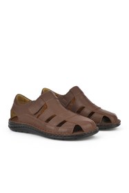 Resim Ziya , Erkek Hakiki Deri Konfor Sandalet 1511052Z5064 Kahve 