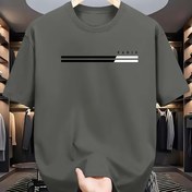 Resim Erkekler için Paris baskılı yazlık tişört - Kısa kollu, yuvarlak yaka, polyester örgü, rahat ve şık, siyah, günlük tişört|Modern Casual Stil|Örgü dokusu, Büyük Beden Tişörtler, BÜYÜK BEDEN 