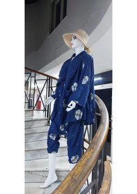 Resim Boho Şalvar Pantolon Asimetrik Ceket Takım Lacivert 