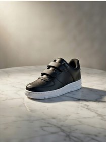 Resim Çocuk Cilt Cırt Cırtlı Siyah Beyaz Sneaker - Premium Kalite, Hafif & Dayanıklı, Rahat Taban 