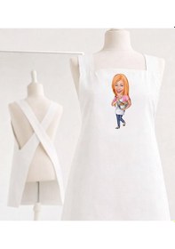 Resim Bk Gift Kişiye Özel Karikatürlü Çapraz Askılı Beyaz Mutfak Önlüğü - 5, Aşçı Önlüğü, Şef Önlüğü, Anneye Hediye Kobitmeyencom35955 Bk Gift Renkli 