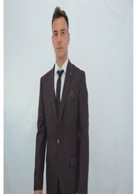 Resim Presto Erkek Yelekli Slimfit Takım Elbise 6 Drop Bordo-773-800 Bordo 