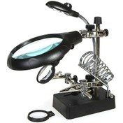 Resim Electroon 16129C Masa Üstü Ledli Mini Büyüteç Havya Stand Pcb Tut 