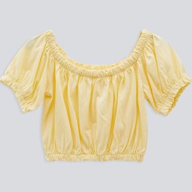 Resim BABOKAH (KİDS GİRL) Balon Kol Lastikli Crop Top 