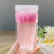 Resim 100 adet Kutulu / 20 adet Seyahat Seti Kirpik ve Kaş Fırçaları, Saklama Kılıfı ile, Kirpik Takma Tarak Kovası için Küçük Spiral Fırça Güzellik Makyaj Takma Pratik Maskara Uygulama ve Kirpik Uzatması, Taşınabilir Seyahat Çantası Kozmetik Fırça Aplikatörü 