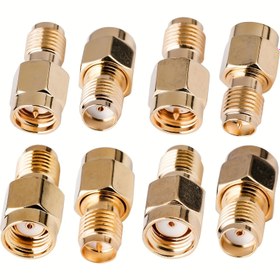 Resim 8 adet SMA Erkek/Dişi RP-SMA Dişi/RP-SIM Kablo Adaptörü Kiti WiFi Anteni için - Pirinç Malzeme, Şarj Edilmemiş, Şık Tasarım, Kolay Kurulum, Şık Anten Tasarımı, Şık Anten 