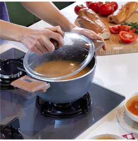 Resim Fiesta Seramik Derin Tencere - Siyah / Açık Kahverengi - 20 Cm Renkli 