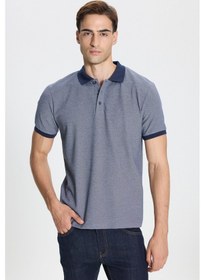 Resim George Henry 3'Lü Çekmeyen Pamuklu Kumaş Slim Fit Dar Kesim Kıvrılmaz Polo Yaka Tişört Paketi Lacivert 