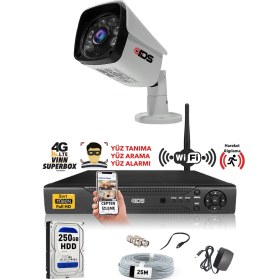 Resim Ids 1 Kameralı 5mp Sony Lensli 1080P Fullhd Güvenlik Kamerası Sistemi - Cepten Izle - 250DIŞ 