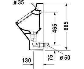 Resim Duravit Pisuar Gizli Su Girişli Sifonlu Frank Hoster Tasarımı 0820370000 