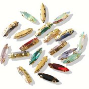 Resim 100 adet Tavuskuşu Mavisi & Daha Fazlası - 4x15mm At Gözü Cam Taşlar, Düz Arka Dikişli Süslemeler DIY Çantalar, Ayakkabılar, Şapkalar, Giysi El Sanatları için 