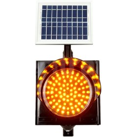 Resim FM Trafik 200 Mm Led'li Güneş Enerjili Flaşör Siyah Standart Sarı 