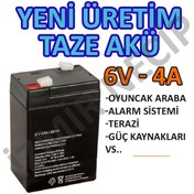 Resim 6 Volt 4 Amper Taze Akü Kuru Tip Şarj Edilebilir 