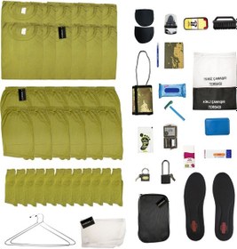 Resim 12'li Ekonomik Bedelli Asker Seti - 59 Parça Asker Malzemeleri - Asker Tişörtü Asker Çorabı Bej 