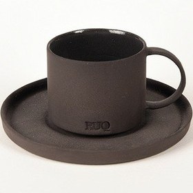 Resim Pebble Siyah Türk Kahvesi Fincanı Ve Tabağı 70 Ml Stoneware 1 Adet 
