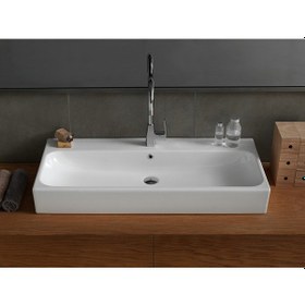 Resim Turkuaz Seramik Cerastyle Pinto 100 x 47 CM Etajerli Lavabo 