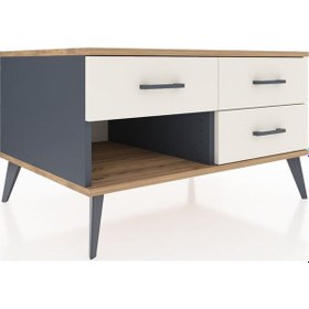 Resim Kronos Şifonyer 3 Çekmeceli 88x59x48 Antrasit-çam/aytaşı Çam/aytaşı 