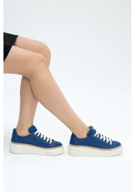 Resim Tamer Tanca Kadın Hakiki Deri Saks Floter Sneakers & Spor Ayakkabı 937 5022-09 Bn Ayk Y23 Saks Floter Saks 