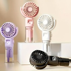 Resim Taşınabilir El Tipi Sprey Fanı ve Nemlendirici - 4 Hız Ayarı, USB Şarj, Lityum Pil, Kompakt Tasarım, Ofis Masası veya Seyahat için Uygun, Yaz Soğutma Aksesuarı 