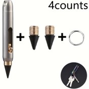 Resim Kompakt Titanyum Alaşımlı Mini Everlasting Kalem, Kesilmeyen Kalem ve Anahtarlık ile - Taşınabilir Cep Boyutlu Acil Yazı Aracı, Metal Yapı, Aile Teması, Cep Kullanım Kalemi | Kompakt Tasarım | Dayanıklı Metal Kalem, Yazma Kalemleri için 
